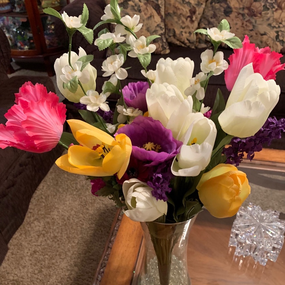 Ready for spring! vivid colored silk flowers